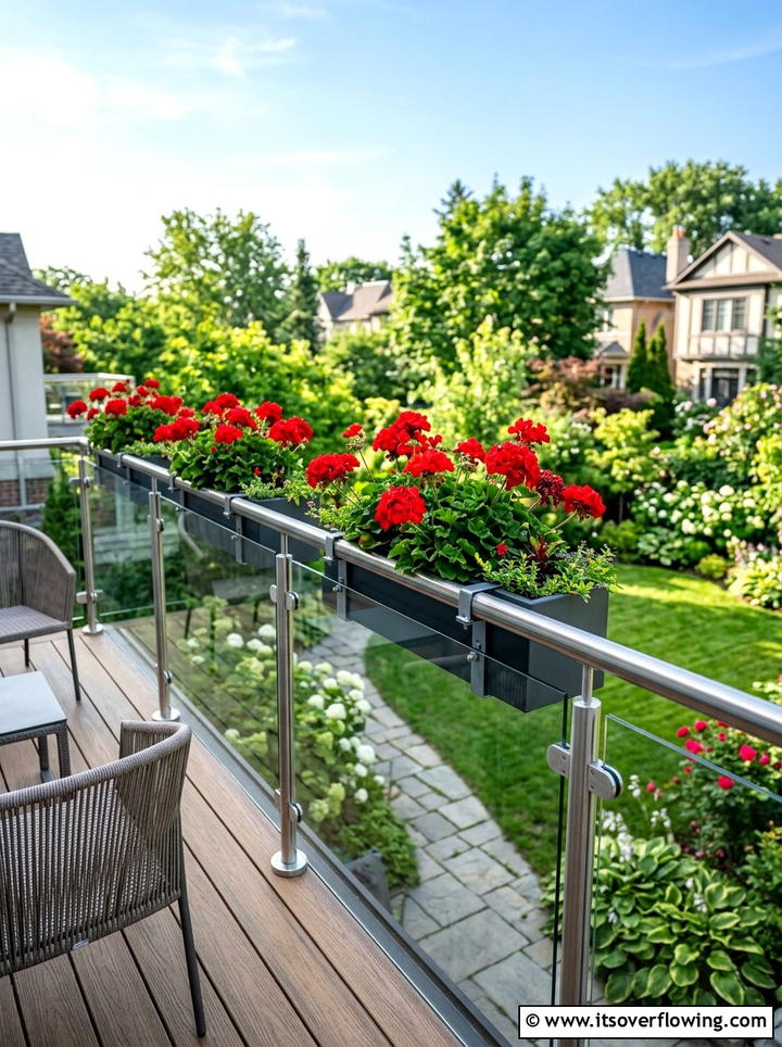 Deck Railing Planters - 25 backyard decorating ideas with planters