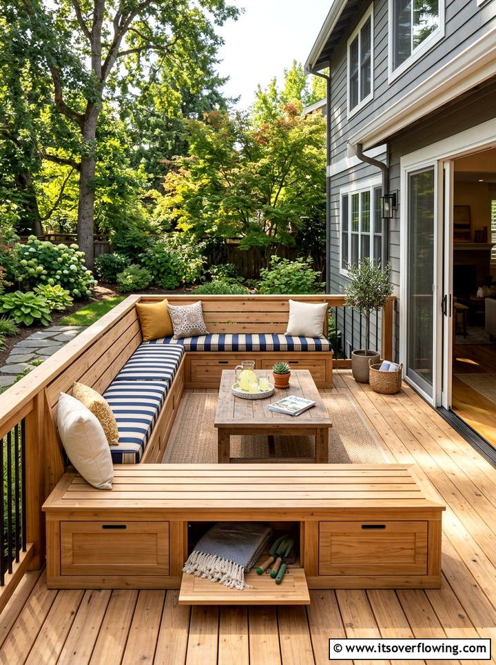 Deck With Built In Bench - 25 backyard ideas with deck