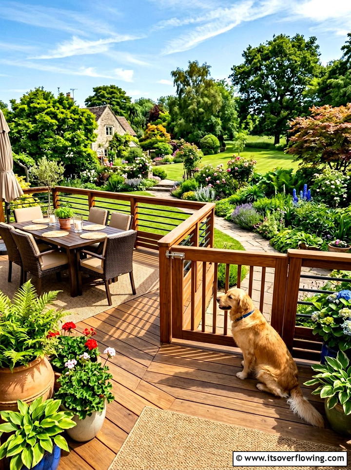 Deck With Integrated Pet Gate - 25 backyard decorating ideas with pet friendly setup