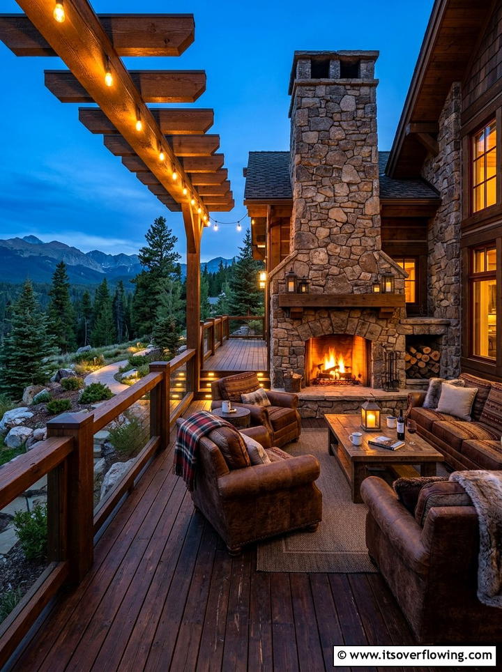 Deck With Outdoor Fireplace - 25 backyard ideas with deck