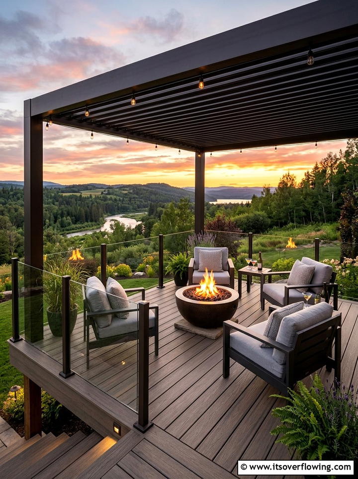 Deck With Pergola And Fire Pit - 25 backyard ideas with pergola and fire pit