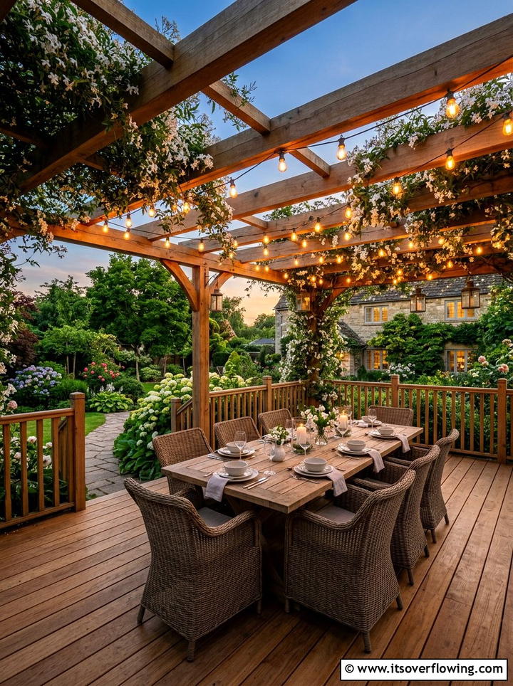 Deck With Pergola - 25 backyard ideas with wood deck