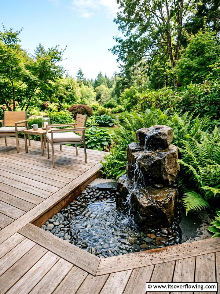 Deck With Water Feature - 25 garden ideas with deck