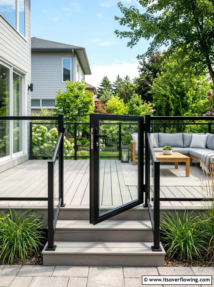 Deck gate - 25 upcycled garden ideas with old gates