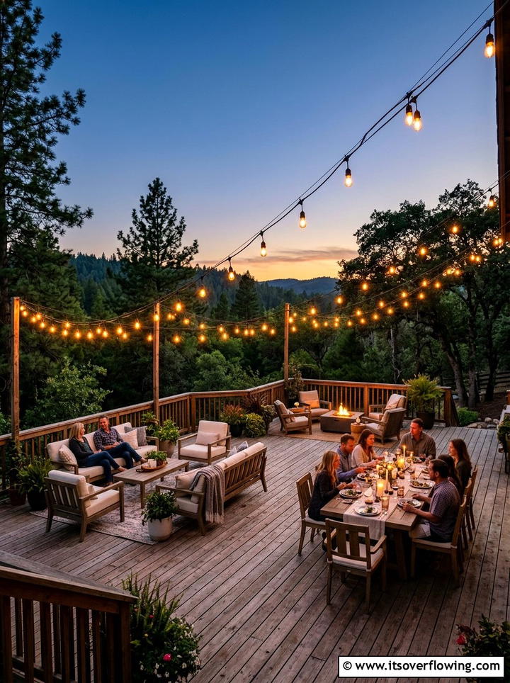 Deck with built in bench - 25 backyard decorating ideas with cozy lounge setup