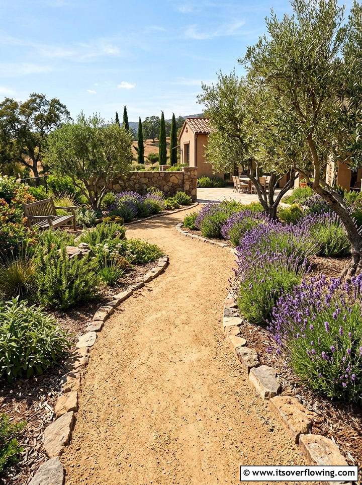 Decomposed granite trail - 25 backyard ideas with pathways