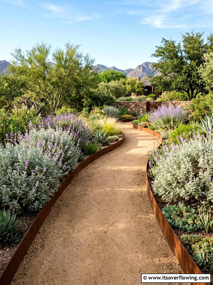 Decomposed granite walkway - 25 creative garden ideas with drought proof landscaping