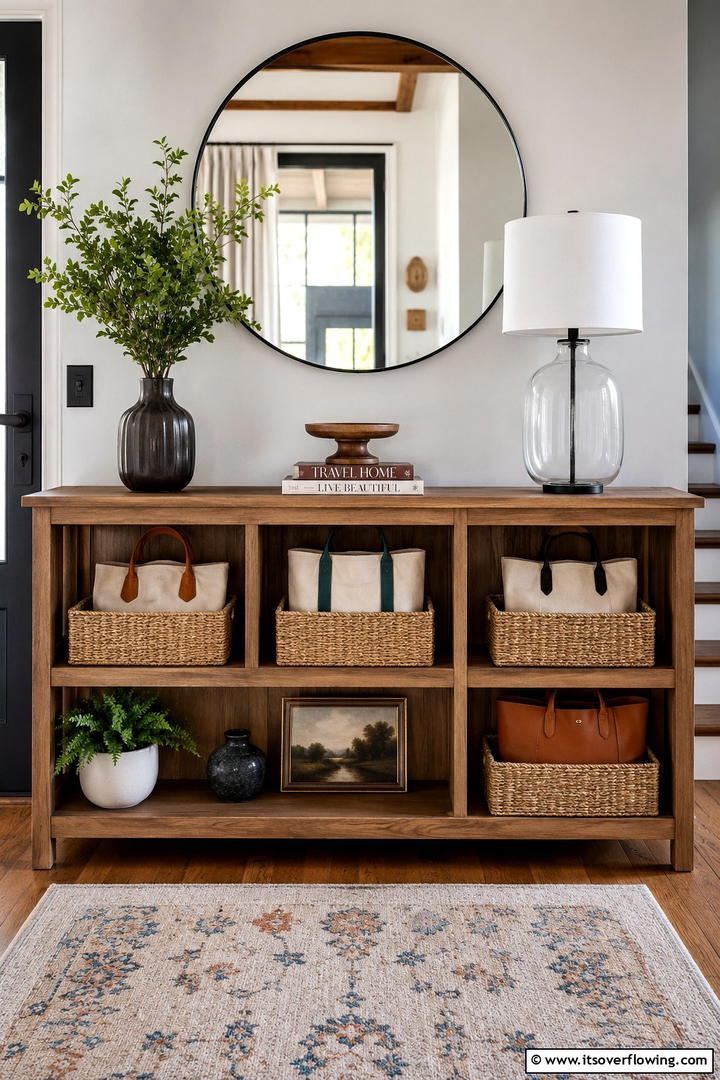 Decorative Basket Purse Storage - 30 Efficient Pots and Pans Storage Ideas for a Tidy Kitchen