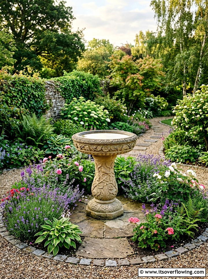 Decorative Bird Bath - 25 backyard ideas for spring makeovers