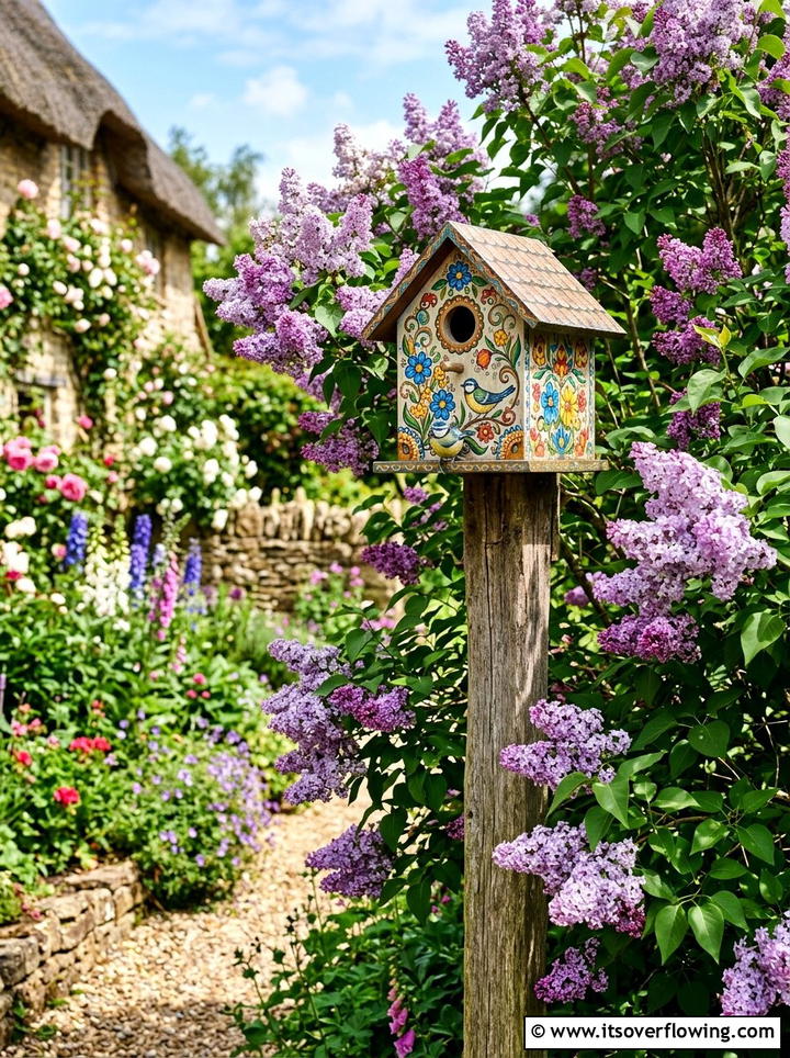 Decorative Birdhouse - 25 garden decor ideas with spring decor