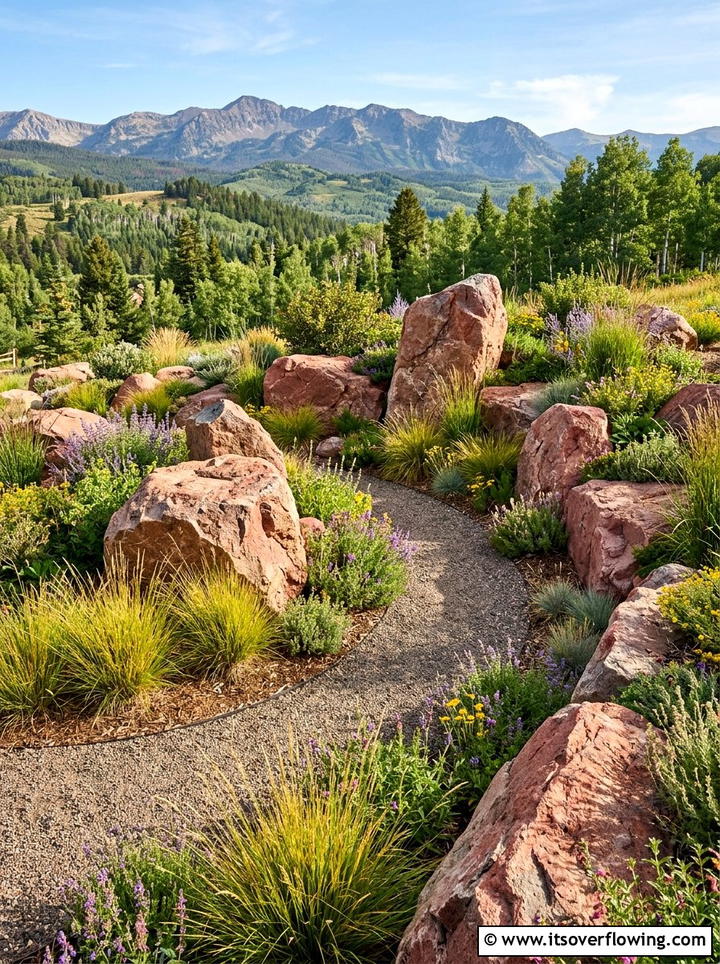 Decorative Boulder Landscape - 25 garden ideas for dry climate