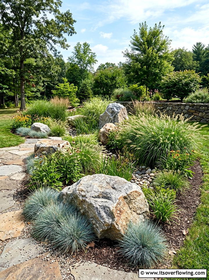 Decorative Boulder Landscaping - 25 backyard ideas with rain garden