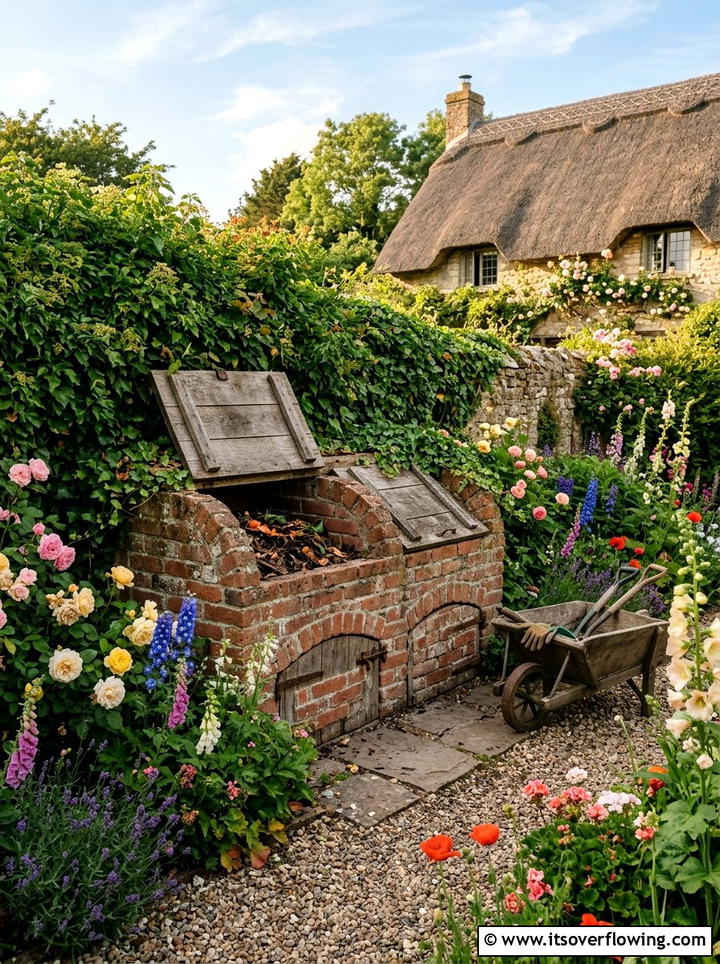 Decorative Brick Compost Pit - 25 backyard ideas with compost station