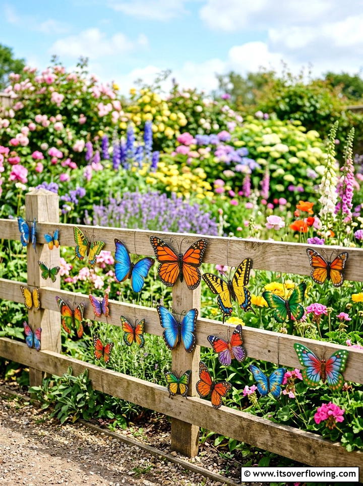 Decorative Butterfly Ornaments - 25 garden ideas with fence decor