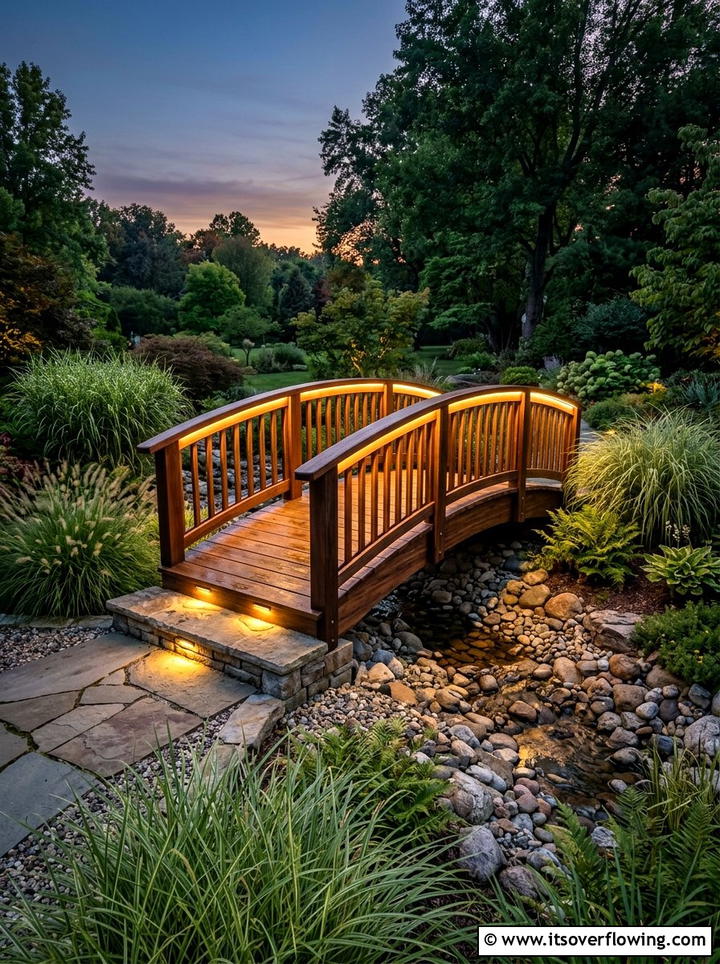 Decorative Garden Bridge Lighting - 25 garden design ideas with lighting plans