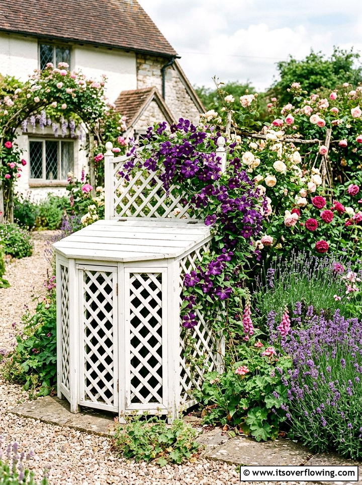 Decorative Lattice Enclosed Bin - 25 creative garden ideas with composting stations