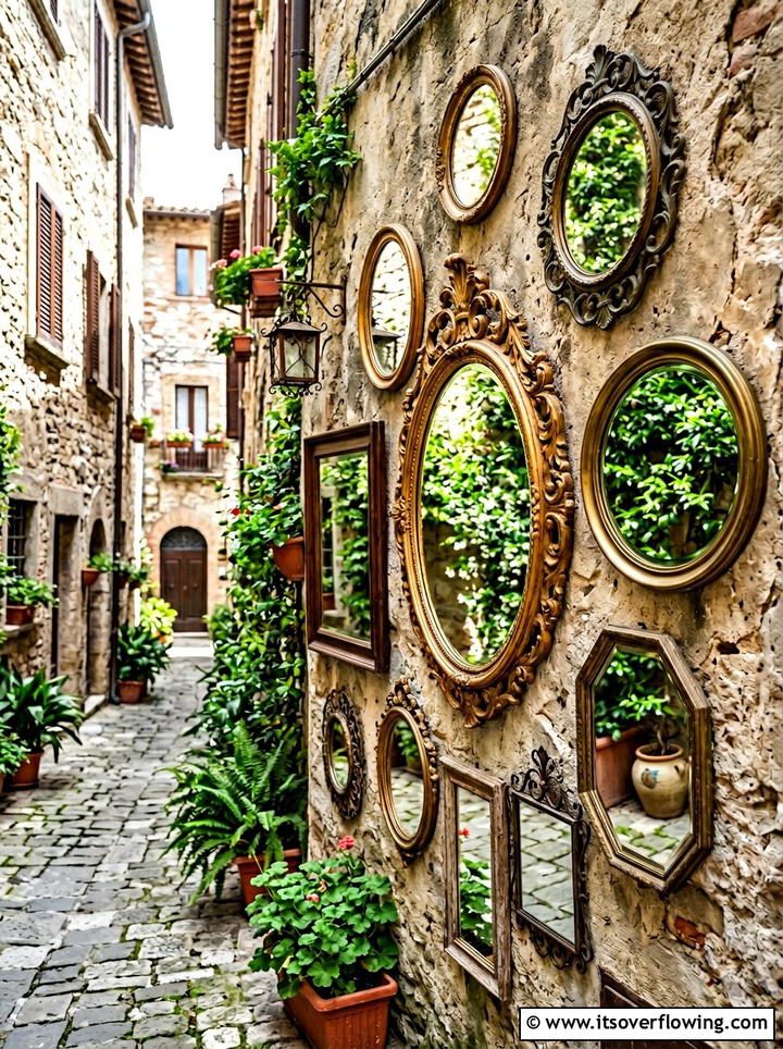 Decorative Mirror Wall Hanging - 25 upcycled garden ideas for shaded spaces