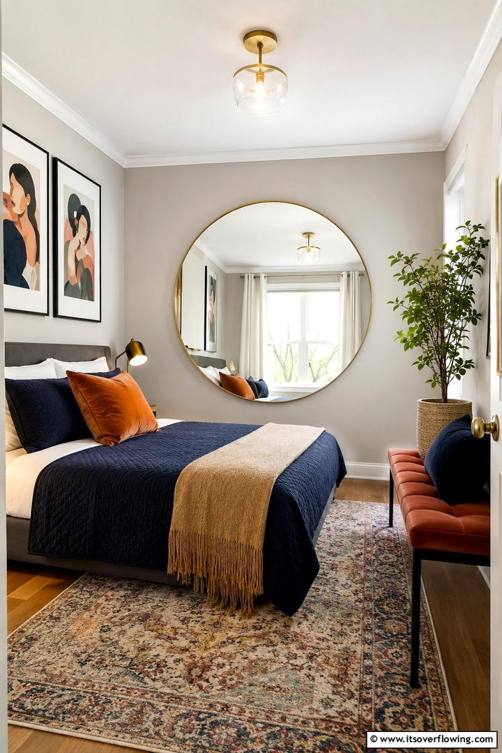 Decorative Mirrors for Depth - 30 Small Guest Room Ideas for Cozy, Welcoming Spaces