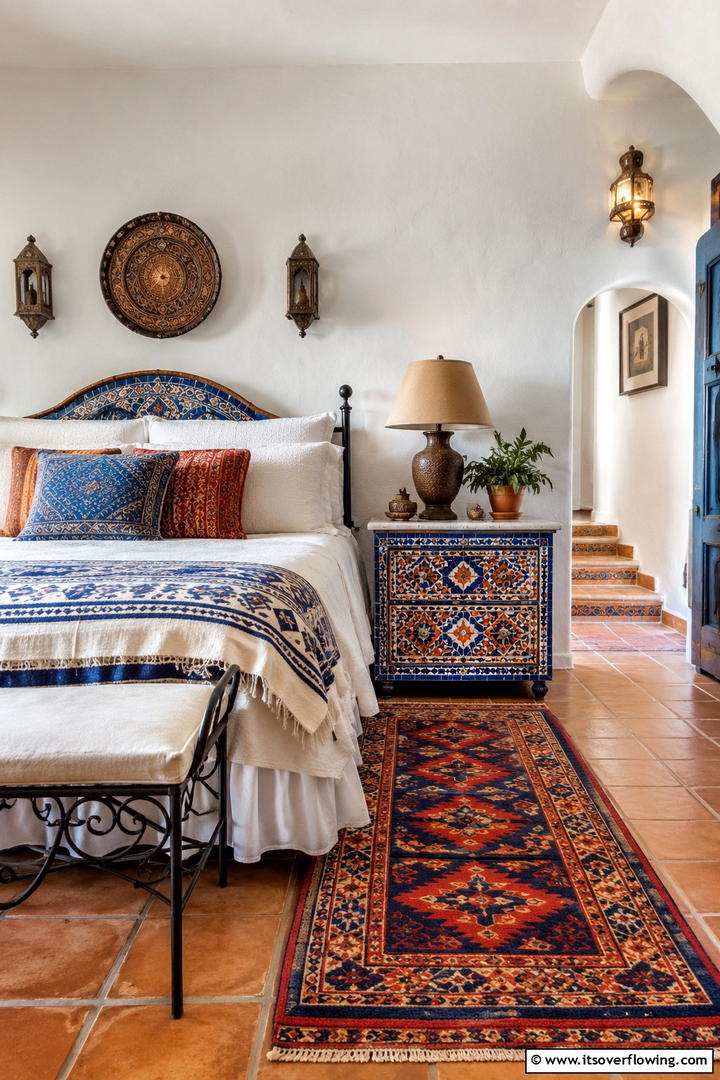 Decorative Mosaic - 30 Innovative Nightstand Ideas for Bedroom Functionality