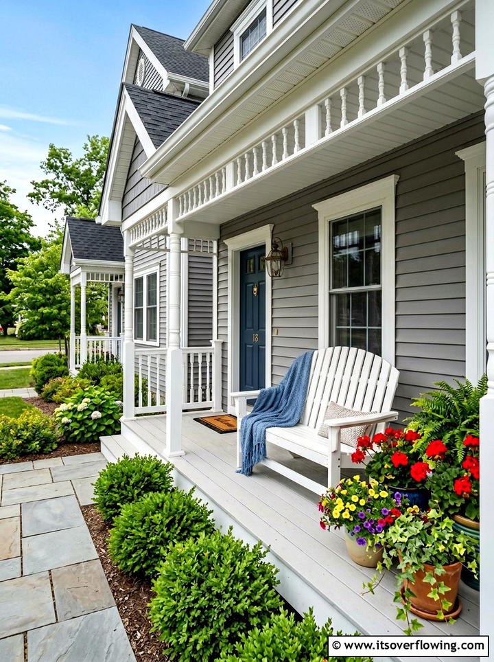 Decorative Porch Bench - 25 front porch ideas for townhouses