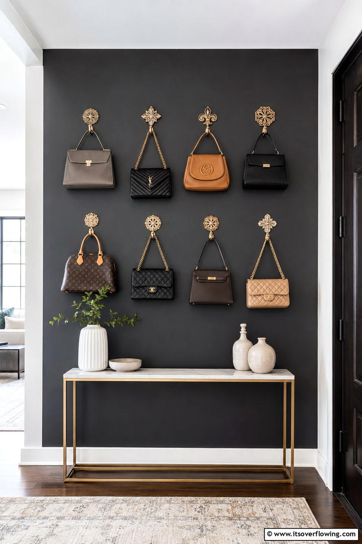 Decorative Purse Hooks - 30 Practical Purse Storage Ideas to Organize Handbags