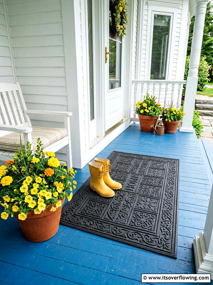 Decorative Rubber Boot Mat - 25 front porch ideas with boot tray