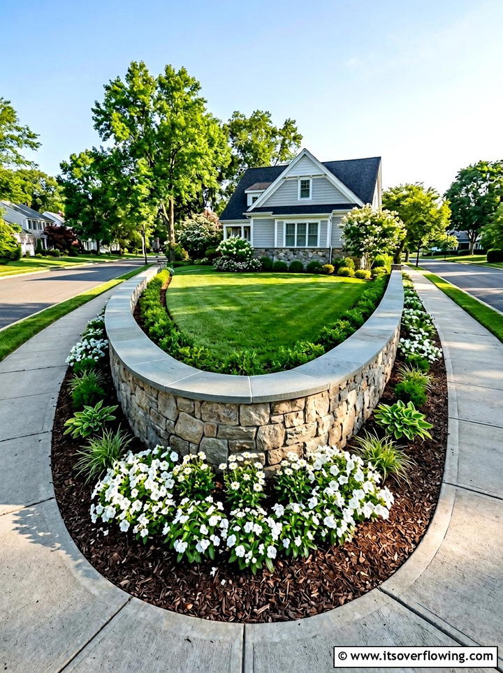 Decorative Stone Wall For Corner Boundary - 25 backyard ideas for corner lots