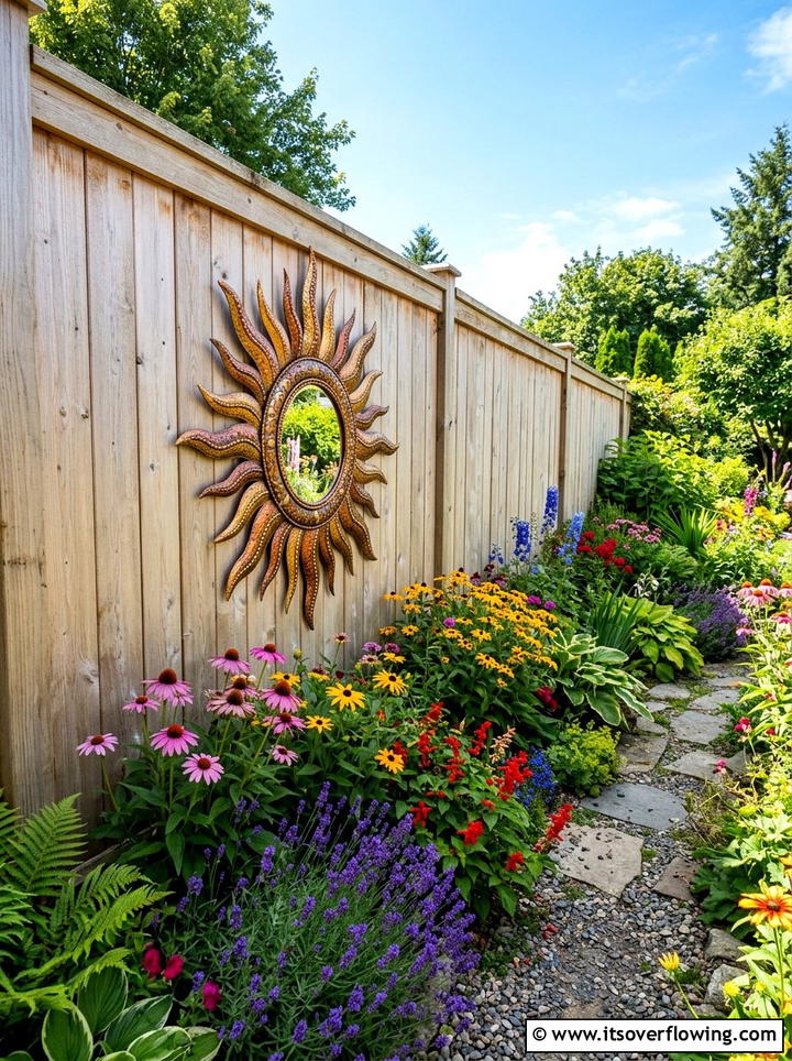 Decorative Sun Mirror Outdoor - 25 small garden ideas with mirror tricks