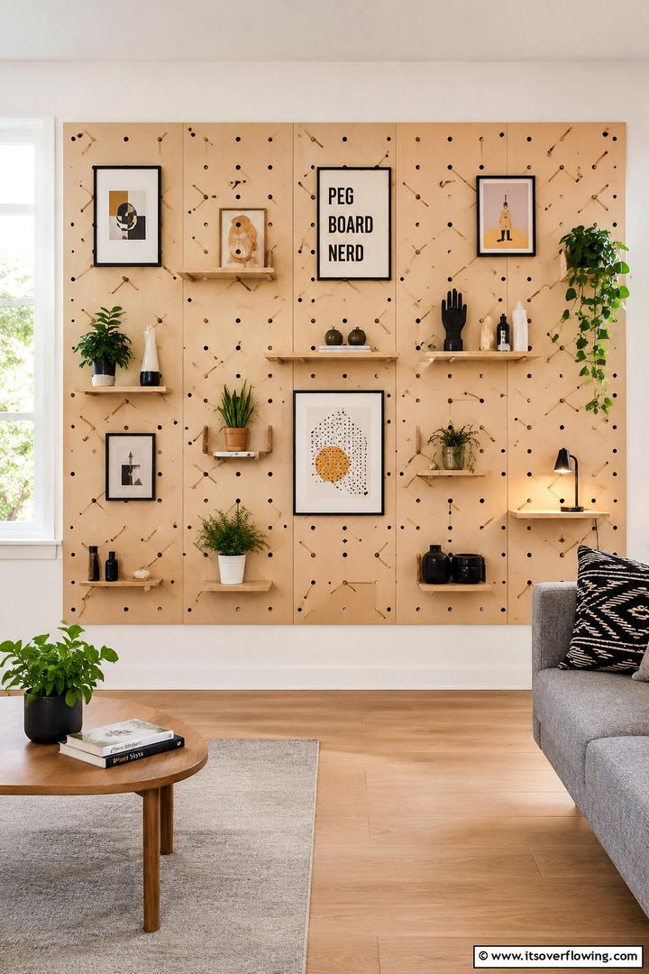 Decorative Wall Feature - 30 Pegboard Ideas to Organize Your Home Efficiently