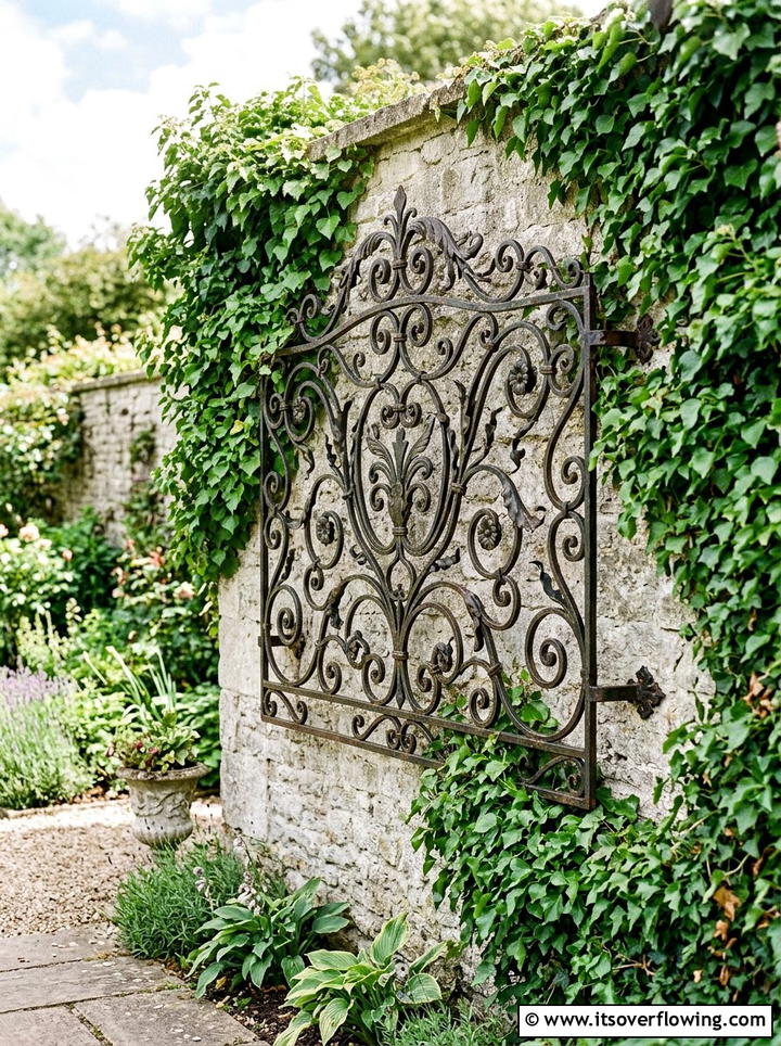 Decorative Wrought Iron Wall Hanging - 25 garden ideas with wall decor