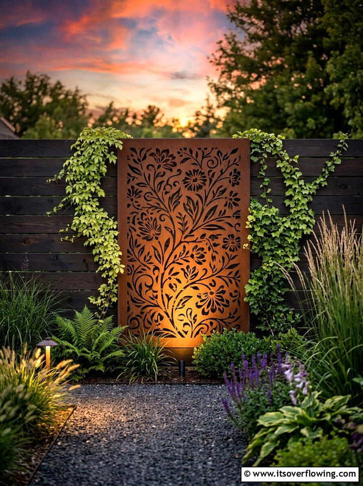 Decorative garden panel - 25 garden ideas with trellis