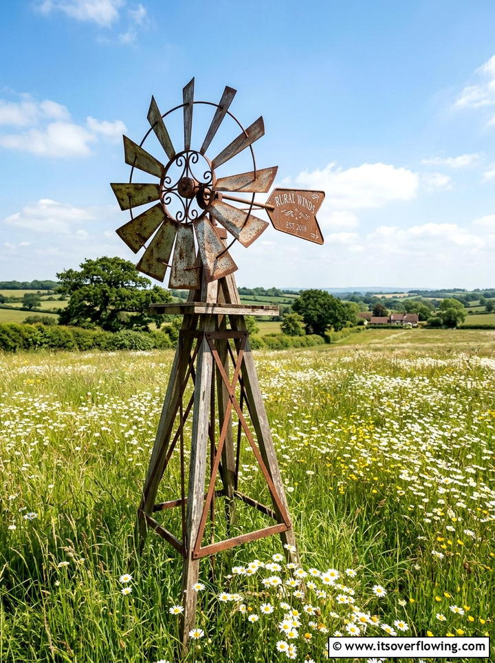 Decorative garden windmill - 25 garden decor ideas with rustic accents