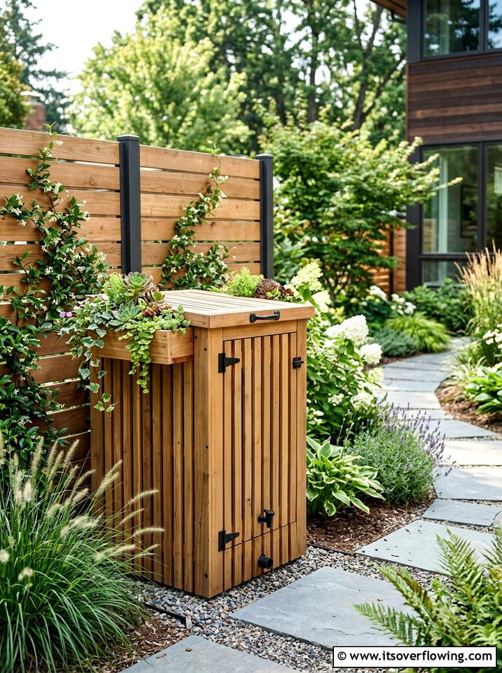 Decorative rain barrel cover - 25 cheap garden ideas with rain barrels