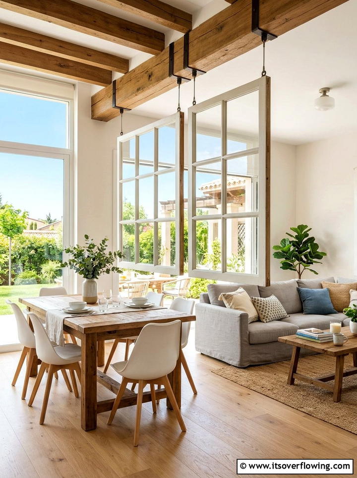 Decorative window room divider - 25 front porch ideas with repurposed windows