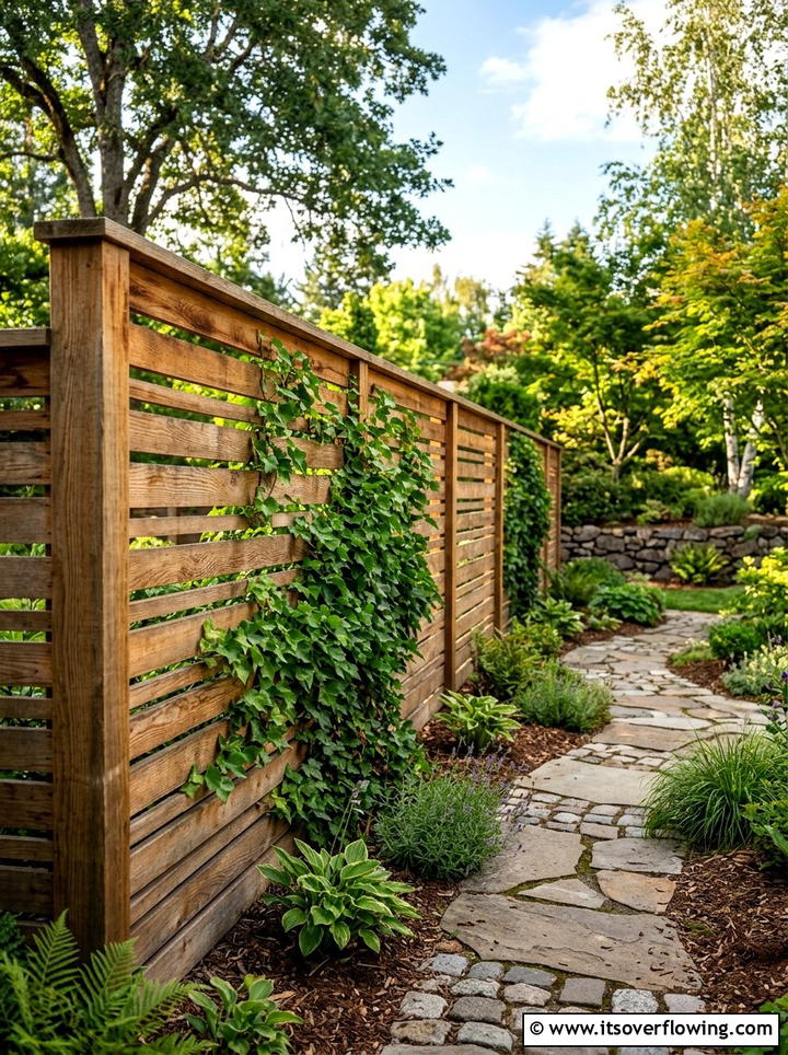 Decorative wooden fencing - 25 small garden ideas with zen style