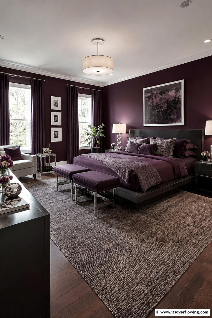 Deep Plum Sanctuary - 30 Purple Bedroom Ideas for a Dreamy and Relaxing Retreat
