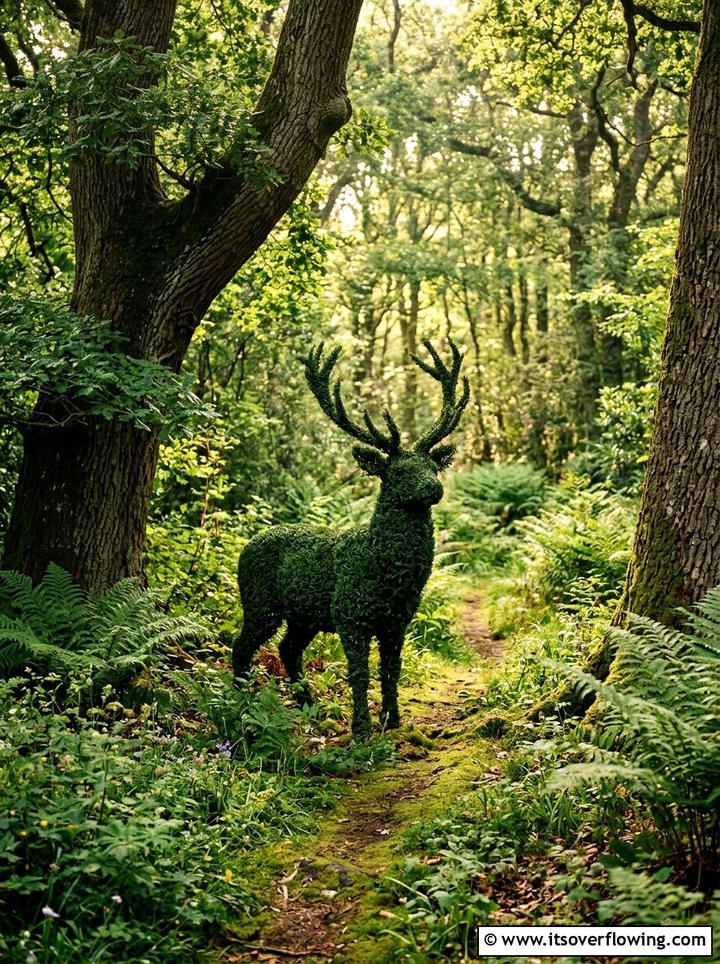 Deer Topiary In Woodland Setting - 25 garden decor ideas with topiary