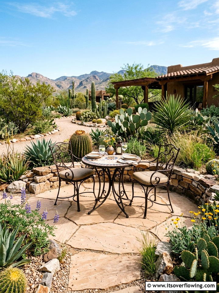 Desert Bistro Set - 25 garden decor ideas for desert gardens