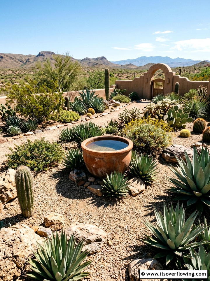 Desert Inspired Water Basin - 25 creative garden ideas with water bowls