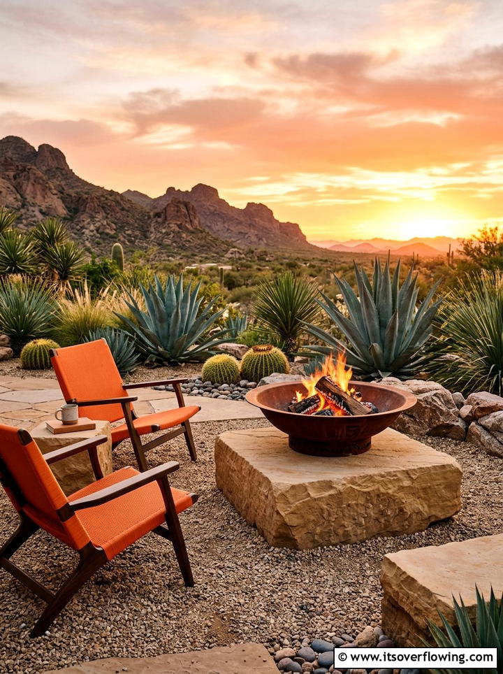 Desert Landscape Patio - 25 backyard decorating ideas with tabletop fire bowls