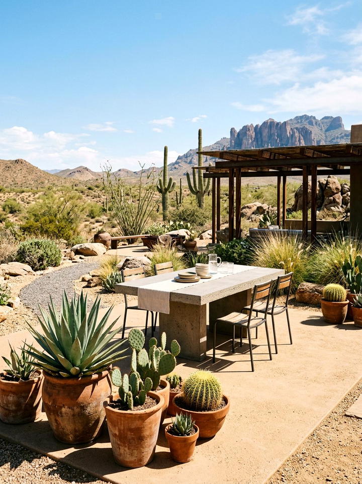 Desert Landscape Patio - 25 backyard decorating ideas with centerpiece tables