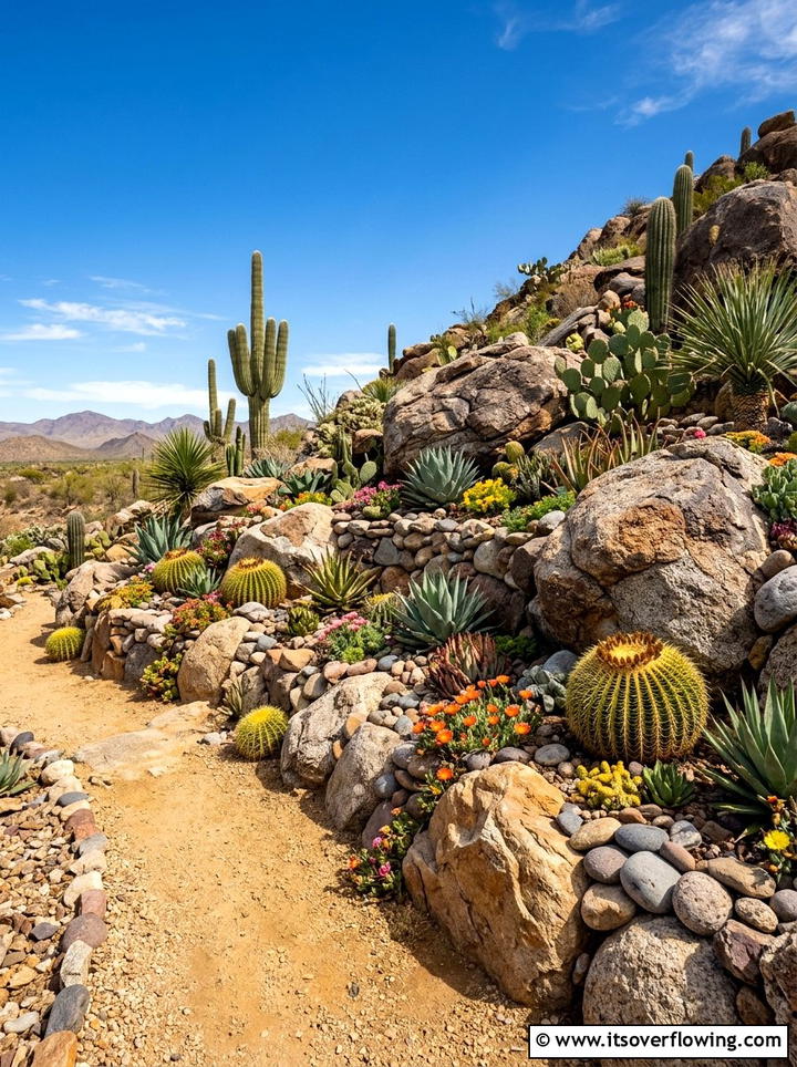 Desert Landscape With Rocks - 25 garden design ideas with low water plants