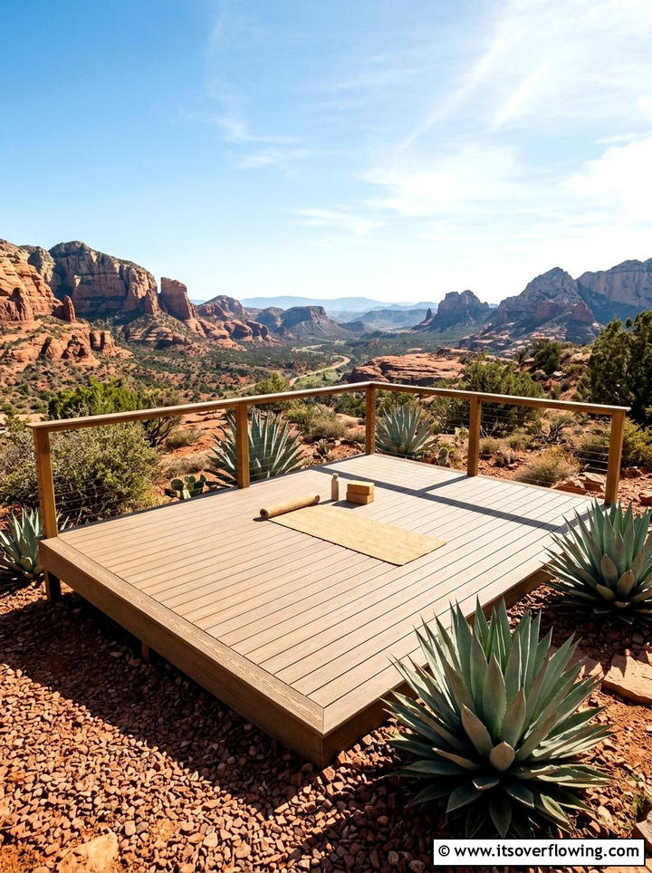 Desert Landscape Yoga Deck - 25 backyard ideas with yoga deck