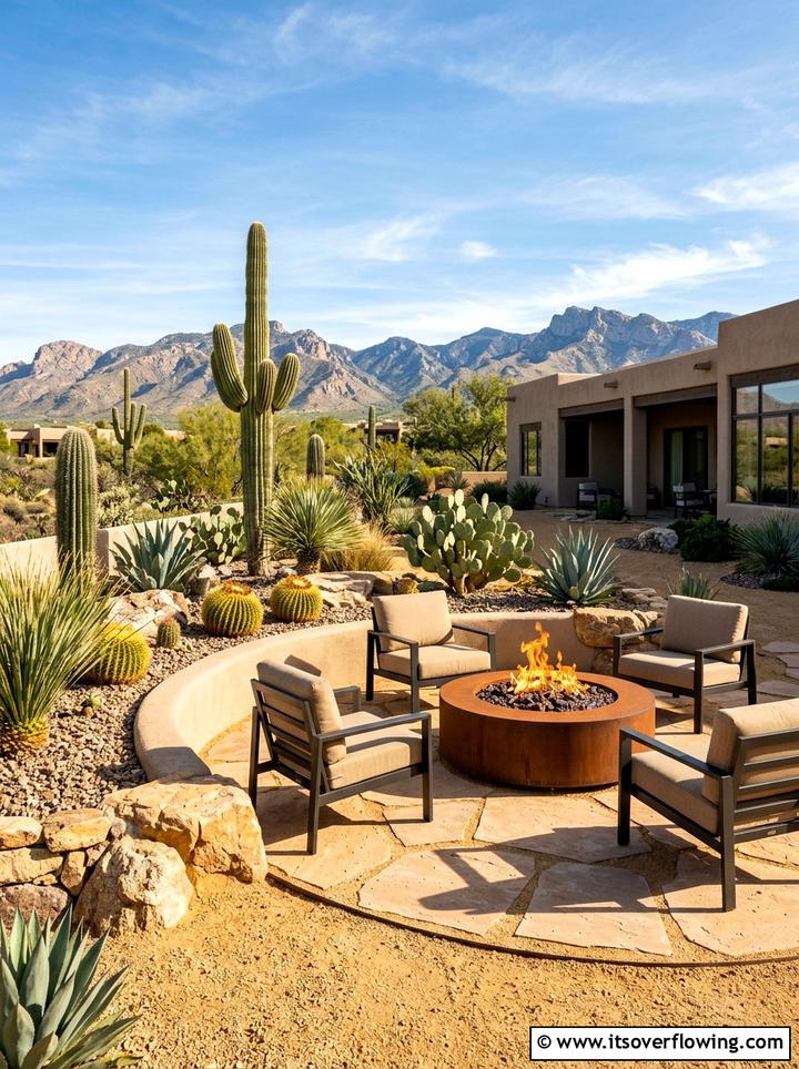 Desert Landscaping Fire Pit Area - 25 creative garden ideas with fire pit circles