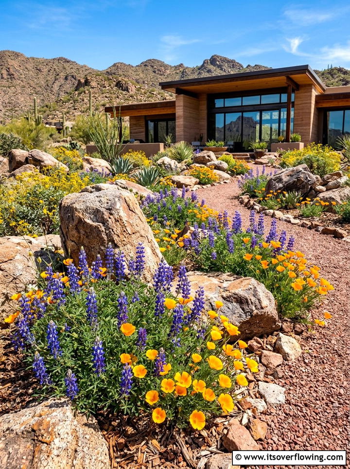 Desert Wildflower Xeriscape - 25 garden ideas with wildflowers