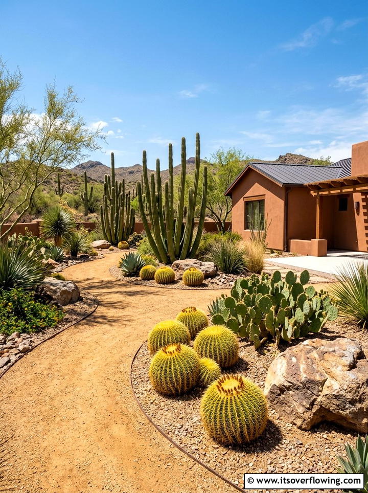 Desert Xeriscape Backyard - 25 garden design ideas with drought tolerant plants