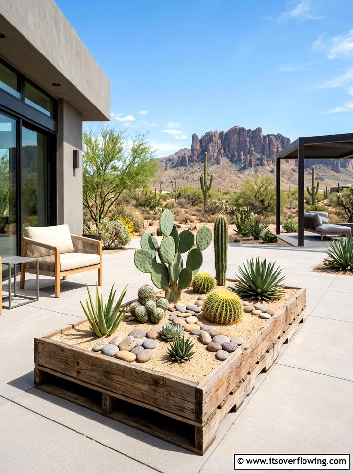 Desert landscape - 25 creative garden ideas with pallet planters