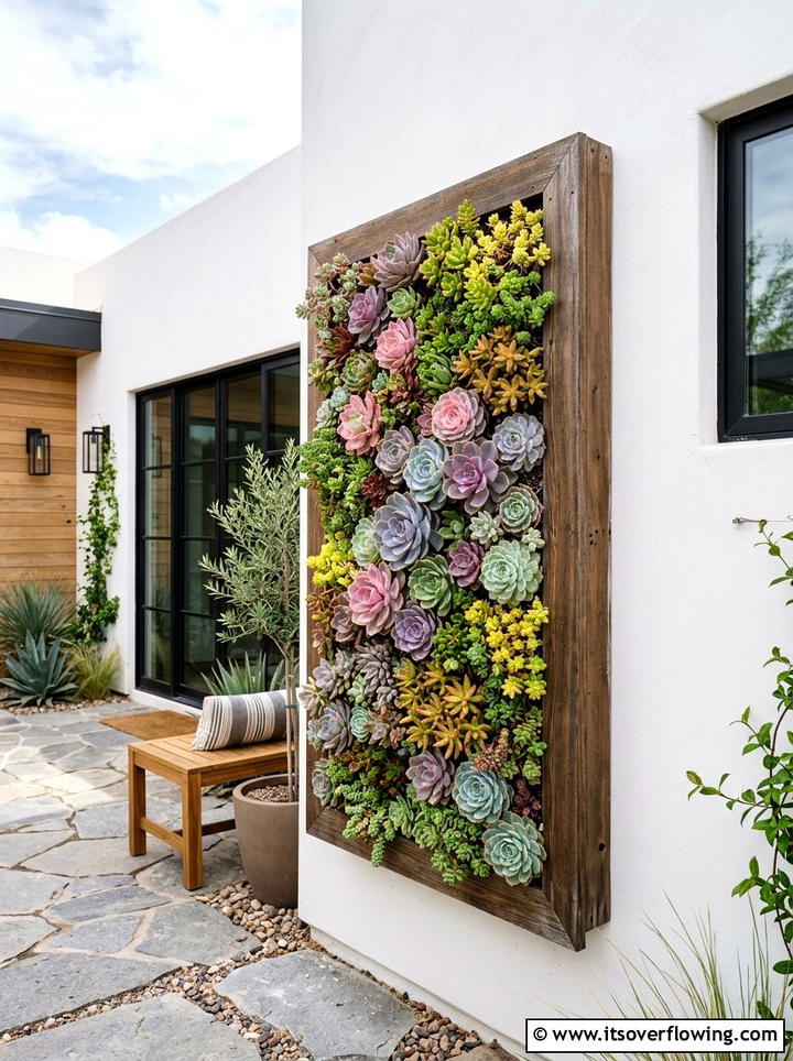 Desert succulent wall - 25 garden ideas for desert style