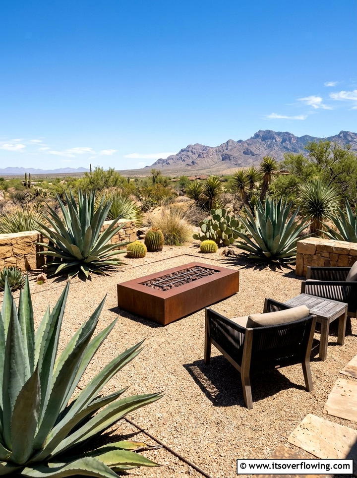 Desert xeriscape patio - 25 garden ideas with patio