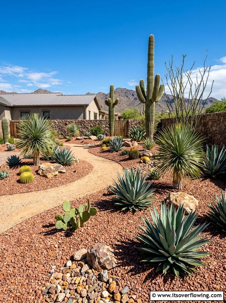 Desert xeriscaping - 25 backyard ideas with rocks